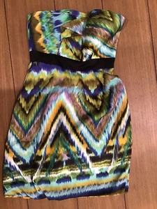 max and cleo dress Size 2 Strapless Green Blue Black Cocktail Dress - Picture 1 of 6