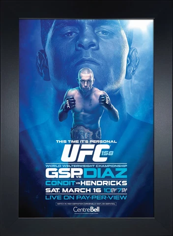 UFC 158: St-Pierre vs Diaz Replica Mini Framed 9x13 Event Poster Cover