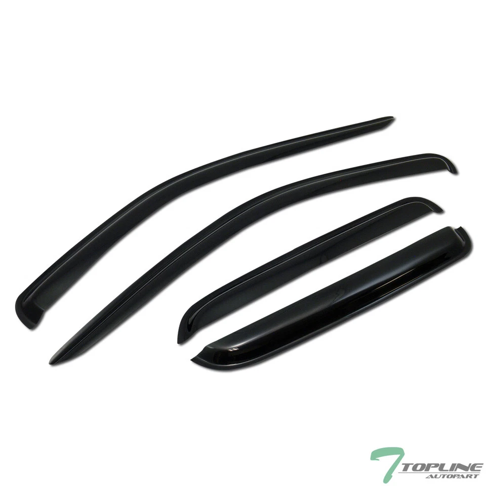 Topline For 2005-2011 Dodge Dakota Quad Cab Sun Rain Guard Vent Window Visors - Image 1 of 4