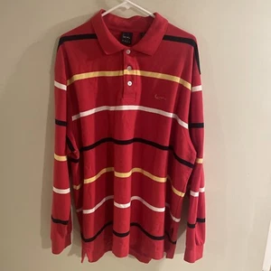 Camisa Polo Vintage Kani Dorado Para Hombres 2XL XXL Rojo Amarillo Rayas Hip Hop Y2K - Imagen 1 de 11