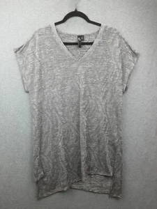 TS Plus Size XS Grey Metallic Silver Longline Smart Tshirt Top - Picture 1 of 10