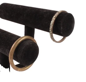 2 Armreif Armbänder einer Türkis Chips und der andere Mesh beide Messing - Bild 1 von 8