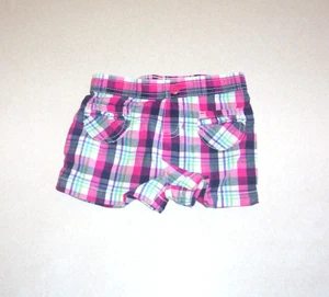 Infant Girl's Jumping Beans Pink Blue Green White Plaid Cotton Shorts 18 Months - Picture 1 of 2