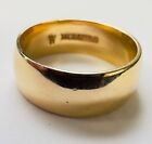 Heavy 9ct Yellow Gold Wedding Ring 7.5mm Wide Court Size O 1/2