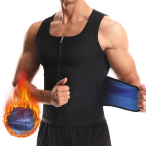 MEN Sauna T-shirt Heat Trapping Sweat Suit Gym Short Sleeve Workout Tank Top Hot - Picture 1 of 14