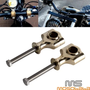 Elevadores de manillar retro de latón de 1 pulgada para motocicleta para Harley Chopper Dyna Street Bob - Imagen 1 de 9