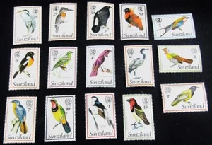 T739 - SWAZILAND STAMPS BIRDS/GREEN PIGEON/EAGLE/KINGFISHER 1976 SC244-258 MNH - Picture 1 of 1