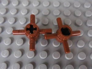 NEW Lego Technic 2 Reddish Brown Axle Connector Gate Winder Hub w/4 Bars Handles - Picture 1 of 1