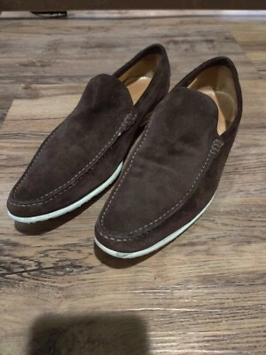 Dolce & Gabbana 男式棕色麂皮绒皮革乐福鞋 7 码 — 第 1/4 张图片