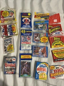 Lot Of 15 Baseball Vintage sports trading cards sealed packs - Picture 1 of 6