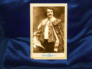 ENRICO CARUSO Opernlegende Kabinettkarte Foto AUTOGRAMM 1907 Vintage CDV RP - Bild 1 von 2