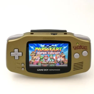 Gold Nintendo GBA Game Boy Advance Game Console with iPS Backlight LCD MOD - Picture 1 of 7