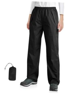 Packable Rain Pants for Women Waterproof Pants Lightweight Rain X-Large Black - Picture 1 of 7