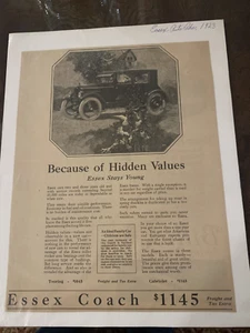 1923 Essex: Because of Its Hidden Values Essex Stays Young Vintage Print Ad - Picture 1 of 1