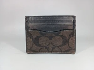 Coach F58110 Men's ID Card Wallet - Black - Picture 1 of 6