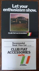 Fiat Accessories 126 127 128 131 132 Strada X1/9 UK sales brochure 1980 + Prices - Picture 1 of 1