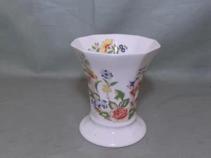 Aynsley Cottage Garden Bone China Squat Flared Vase 3½" Tall - Picture 1 of 2