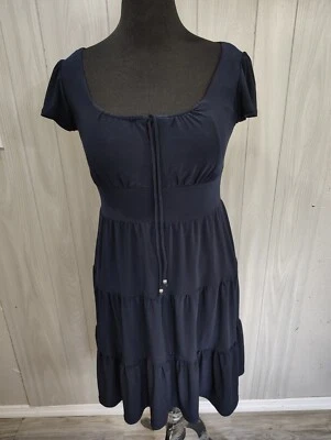 Julian Taylor Dress Women Navy Blue Layered Cap Short Sleeve 8 fairy Babydoll - Image 1 of 4