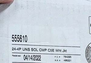 Cable de red Windy City Wire 555610 24/4P Cat5E UTP Plenum CMP blanco/100 pies - Imagen 1 de 8