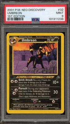 Pokemon Umbreon Neo Discovery 1ª Edição Rara #32 PSA 9 Perfeito Estado - Imagem 1 de 2