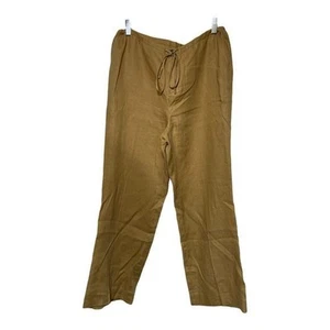 Klassische Damen Freizeit Hose Pullover Kordelzug Leinen Gold Gr. M - Bild 1 von 4