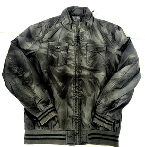 MENS BLACK SHINY MEDIUM BEYOND LUXURY COLLECTION FULLY ZIP JACKET/WINDBREAKER - Picture 1 of 6