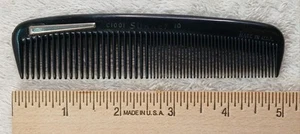 Vintage SURREY Hard Plastic Clip-Pocket Comb 5" ~ Black ~ C1001 10 ~ Made in USA - Picture 1 of 6