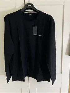 HUGO BOSS MIX&MATCH Long Sleeve T-SHIRT WITH STRETCH IN BLACK Sz XL BNWT RRP£49 - Picture 1 of 7