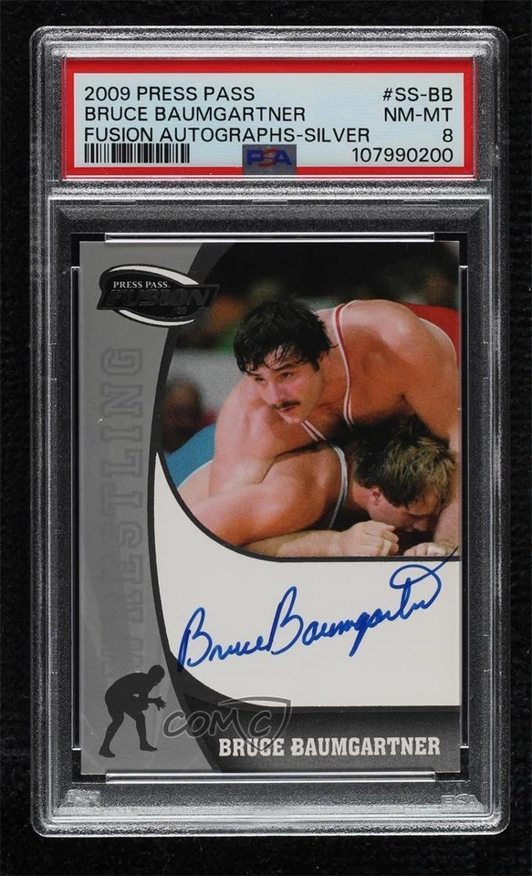 2009 Press Pass Fusion Signatures Silver Bruce Baumgartner #SS-BB PSA 8 Auto - Image 1 of 2
