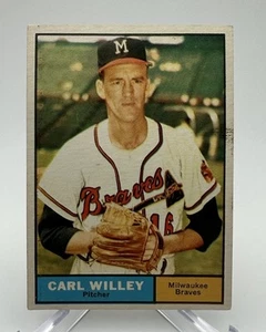 1961 Topps #105 Carl Willey VG-EX Milwaukee Braves Good Centering - Picture 1 of 2