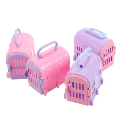 4 Stck. Miniatur Puppenhaus Haustier Reisetrage kleine Kunststoff Tier Trage Box Set - Bild 1 von 4