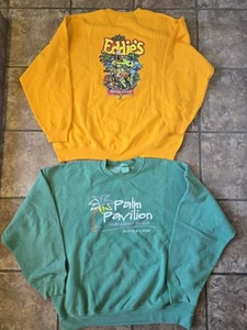 2 Vintage XXL Sweatshirt Florida Palm Pavillion Clearwater Eddie's Dunedin Gator - Picture 1 of 13