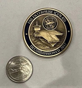 USS Enterprise CVN-65 Challenge Coin Decommissioning - Picture 1 of 2