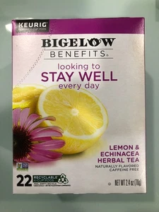 BIGELOW BENEFITS LEMON & ECHINACEA HERBAL TEA KCUPS 22CT - Picture 1 of 2