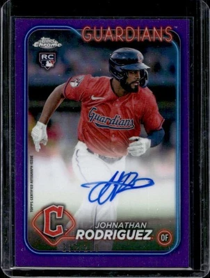 2024 Topps Chrome Update Johnathan Rodriguez Auto RC Purple Refractor #/250 - Image 1 of 2