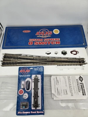 Atlas #6022 O Nickel Silver #7.5 Right Hand Hi-Speed Turnout+ NEW Switch Machine - Image 1 of 4