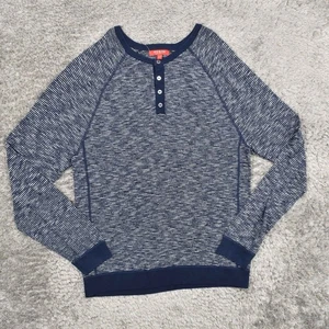 Guess Men's Size L Pullover Sweater Crew Neck Cotton Blue Solid - Picture 1 of 8