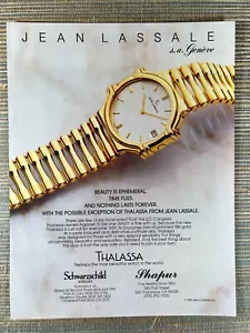 Jean Lassale Thalassa 18K Gold Watch 1986 Schwarzschild Shapur Vintage Print Ad - Picture 1 of 1
