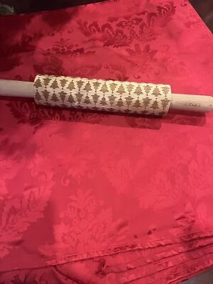 Ciroa Embossed Wooden Holiday Rolling Pin Christmas Tree FREE SHIPPING - Image 1 of 4