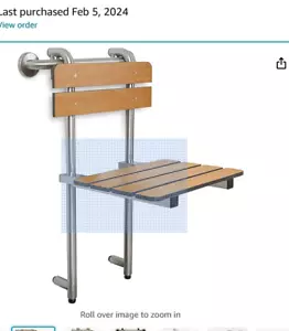SEACHROME PORTABLE TEAK AND STAINLESS STEEL SHOWER CHAIR - Picture 1 of 4