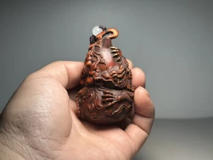 Old Tibetan Boxwood Carving with Exquisite Craftsmanship To Carve Dragon Gourds - Picture 1 of 9