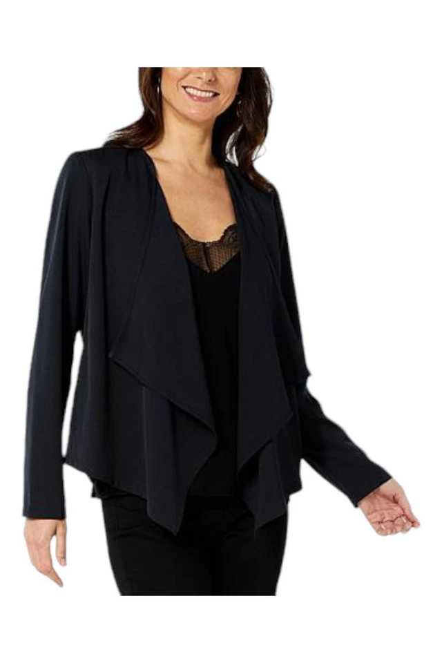 Topper de cascada de sarga ligera Colleen Lopez negro Foto 1 de 1