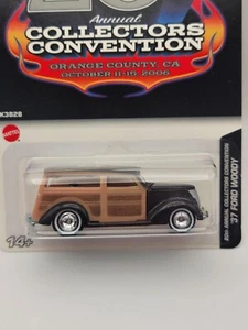 Hot Wheels 20th CONVENTION BLACK 37 FORD WOODY LTD 1 OF 3000 ORANGE MOC B10 - Picture 1 of 8