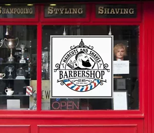 3D Man Hair Cut I46 Barber Shop Window Stickers Vinyl Wallpaper Wall Murals Coc - Picture 1 of 10