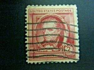 #860 – 1940 Famous Americans: 2c James Fenimore Cooper - Used Cancelled Poor - Picture 1 of 2