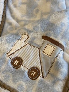 Carter's blau braun Zug Lovey Babydecke gestreift Rarität Bin630 - Bild 1 von 7
