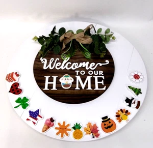 Interchangeable Welcome Home Sign Seasonal Front Porch Door Decor 14 signs - Picture 1 of 9