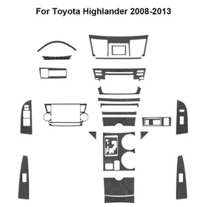 25Pcs Carbon Fiber Interior Full Kit Cover Trim For 2008-2013 Toyota Highlander - Foto 1 di 17