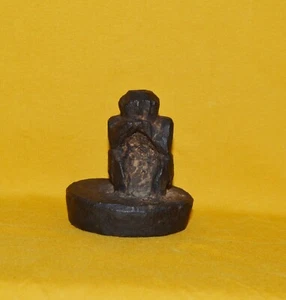 Antike primitive Figur Holz Butterdose Theki Deckel aus Nepal, TL9 - Bild 1 von 5