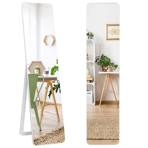 Giantex Full Length Mirror Frameless Wall Mounted Freestanding Mirror White - Picture 1 of 12